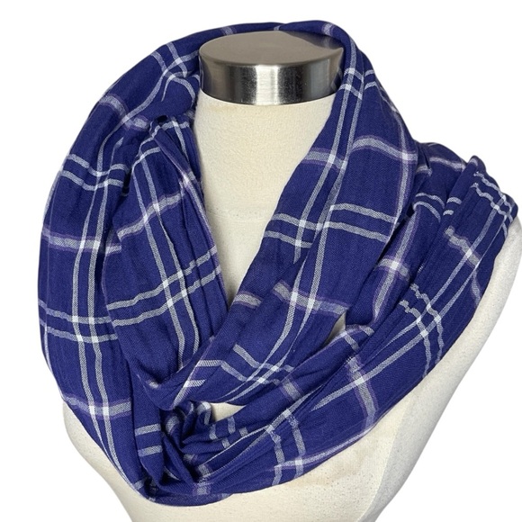 PASHMINA Purple & White Plaid - Picture 1 of 6